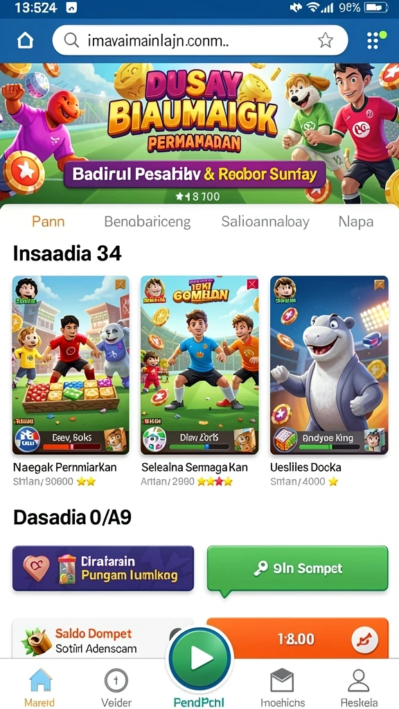 Tampilan karakter yang berwarna-warni dan menarik.