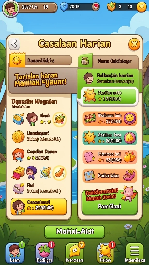 Visual yang menawan di setiap level permainan.