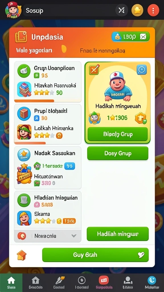 Tampilan menarik dari menu awal aplikasi.